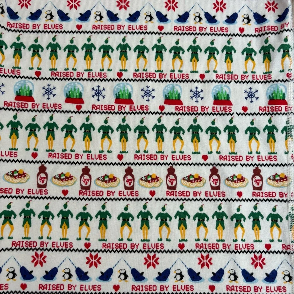 Hanna Andersson Elf Kids 14 Pajama Top Long John 100% Organic Cotton Holiday